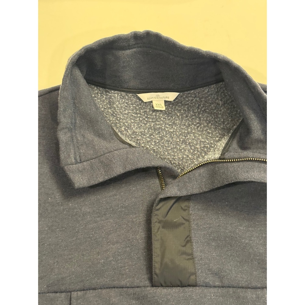 L.L. Bean Signature Anorak Sweatshirt XXS Gray Snap Pocket Gorpcore Pullover - Picture 2 of 8